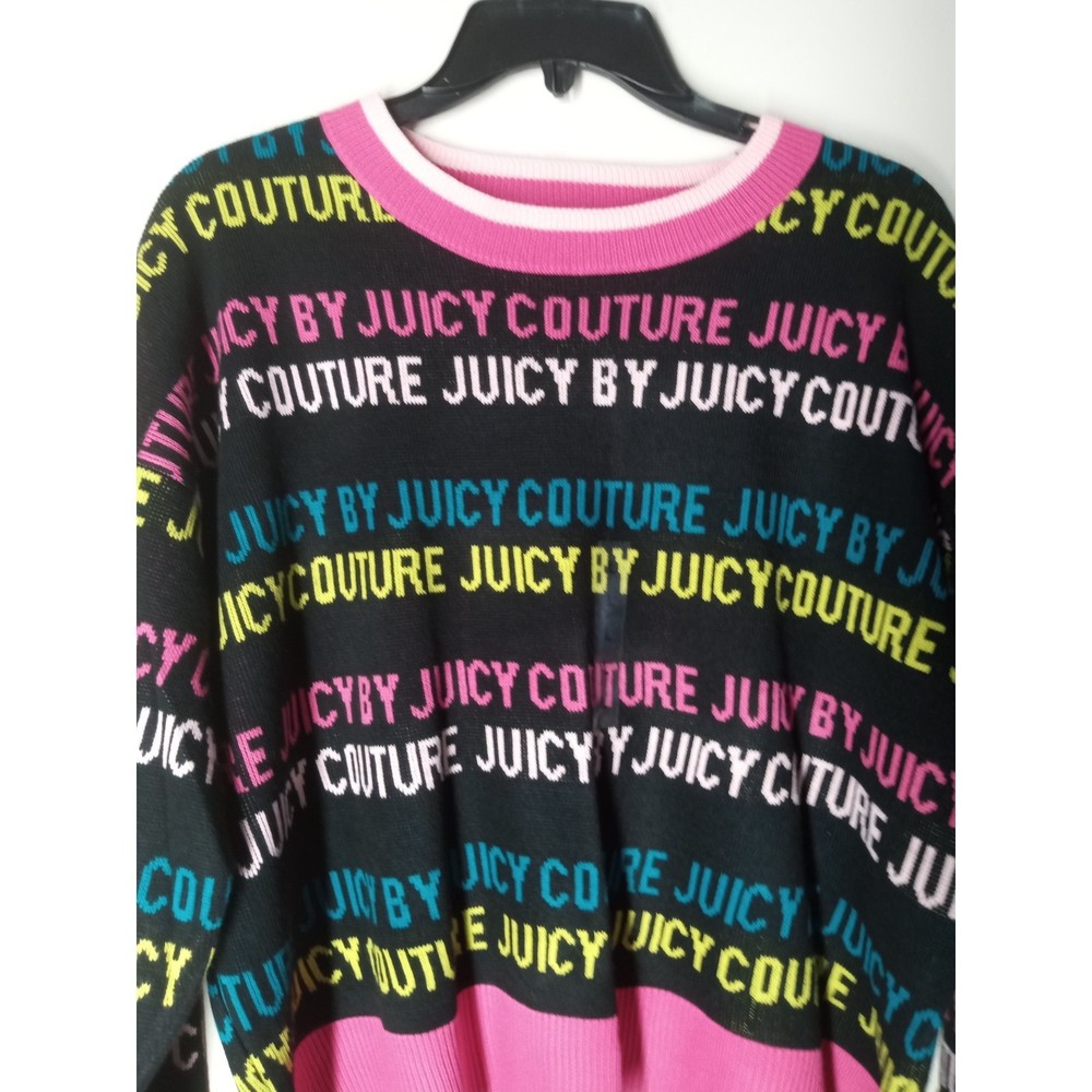 Juicy Couture Women's  Black Long Sleeve Crew Neck Pullover Sweater Sz Large